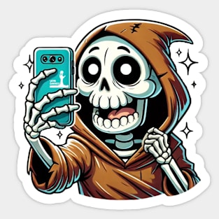 Grin Reaper Selfie Sticker
